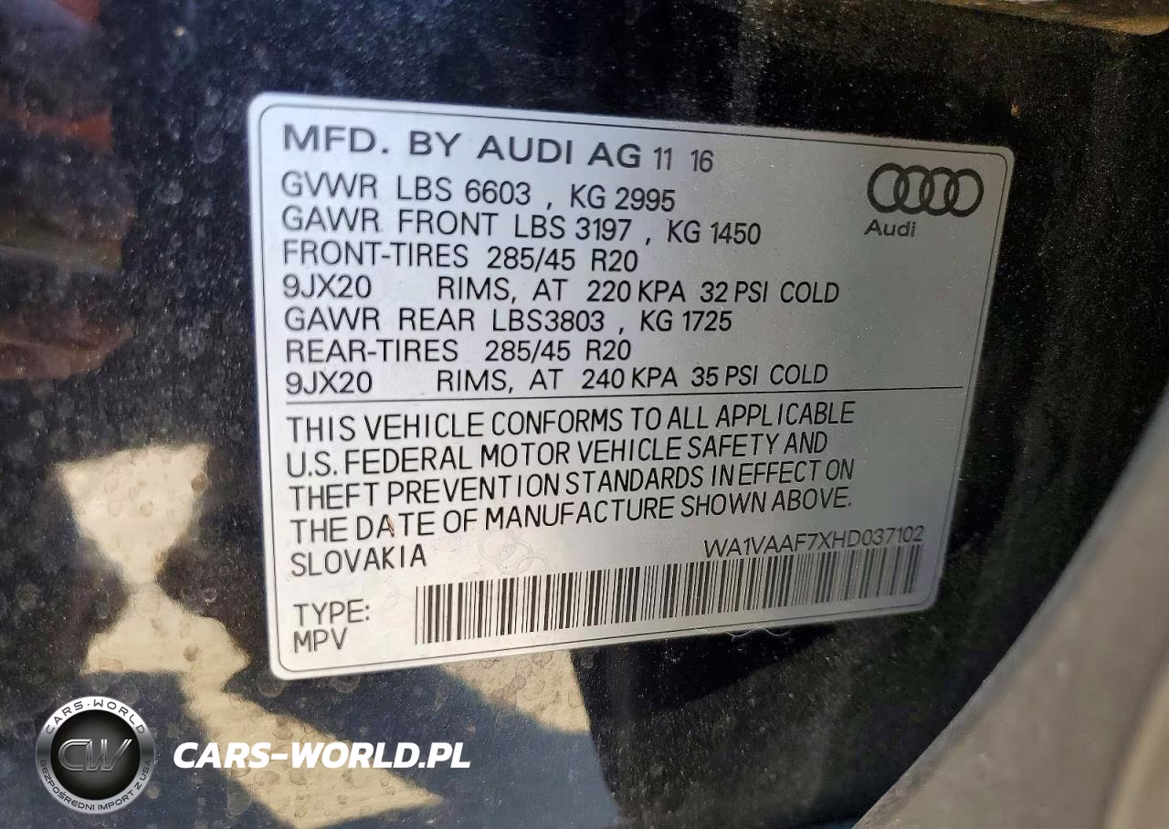 2017 Audi Q7 Prestige VIN:WA1VAAF7XHD037102 - 13