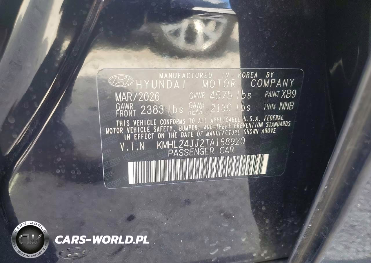 2026 Hyundai Sonata Hybrid Blue VIN:KMHL24JJ2TA168920 - 12
