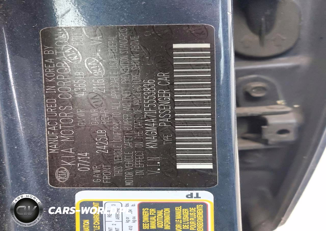 2015 Kia Optima Lx VIN:KNAGM4A71F5553836 - 12