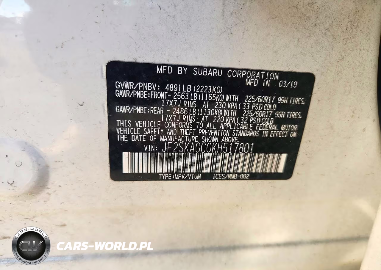 2019 Subaru Forester Premium VIN:JF2SKAGC0KH517801 - 12