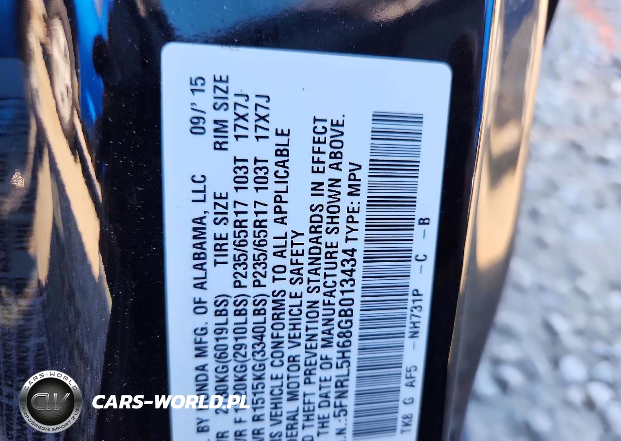 2016 Honda Odyssey Exl VIN:5FNRL5H68GB013434 - 13