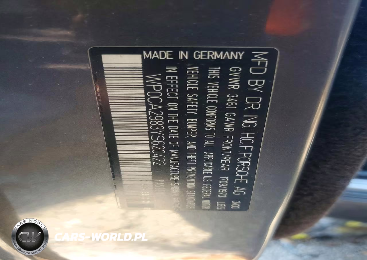 2000 Porsche Boxster VIN:WP0CA2983YS620422 - 12