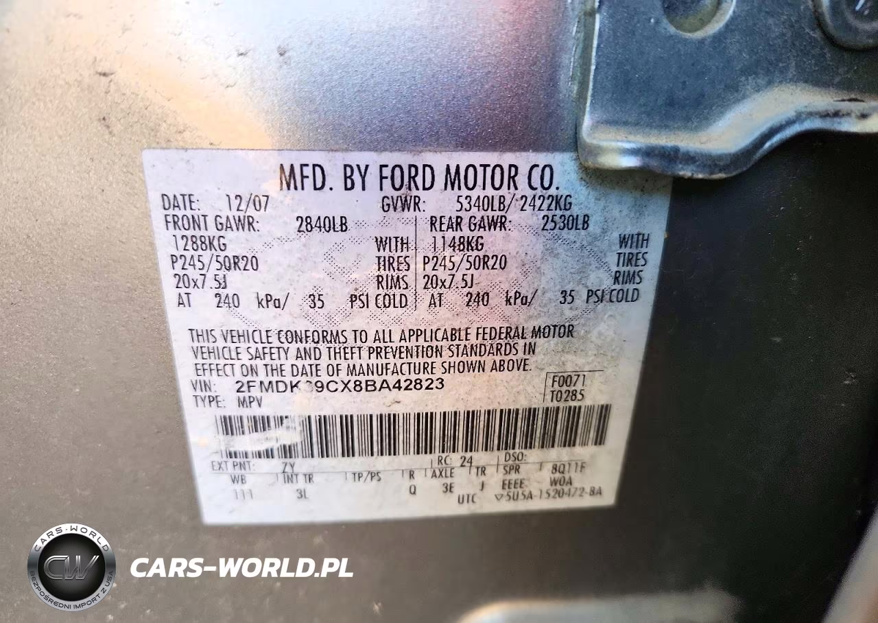 2008 Ford Edge Limited VIN:2FMDK39CX8BA42823 - 13