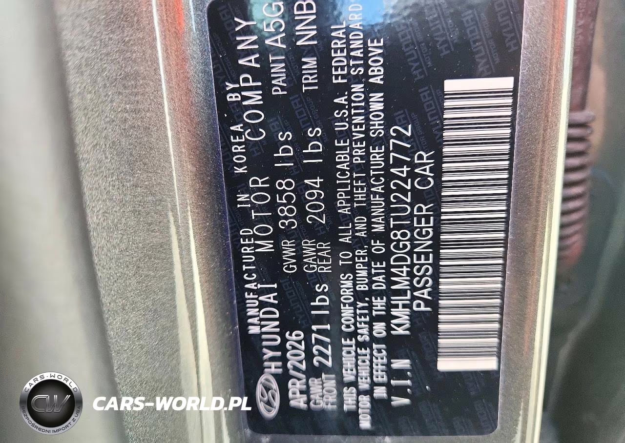 2026 Hyundai Elantra Sel Sport VIN:KMHLM4DG8TU224772 - 12