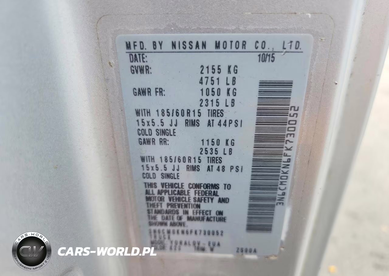2015 Nissan Nv200 S VIN:3N6CM0KN6FK730052 - 14