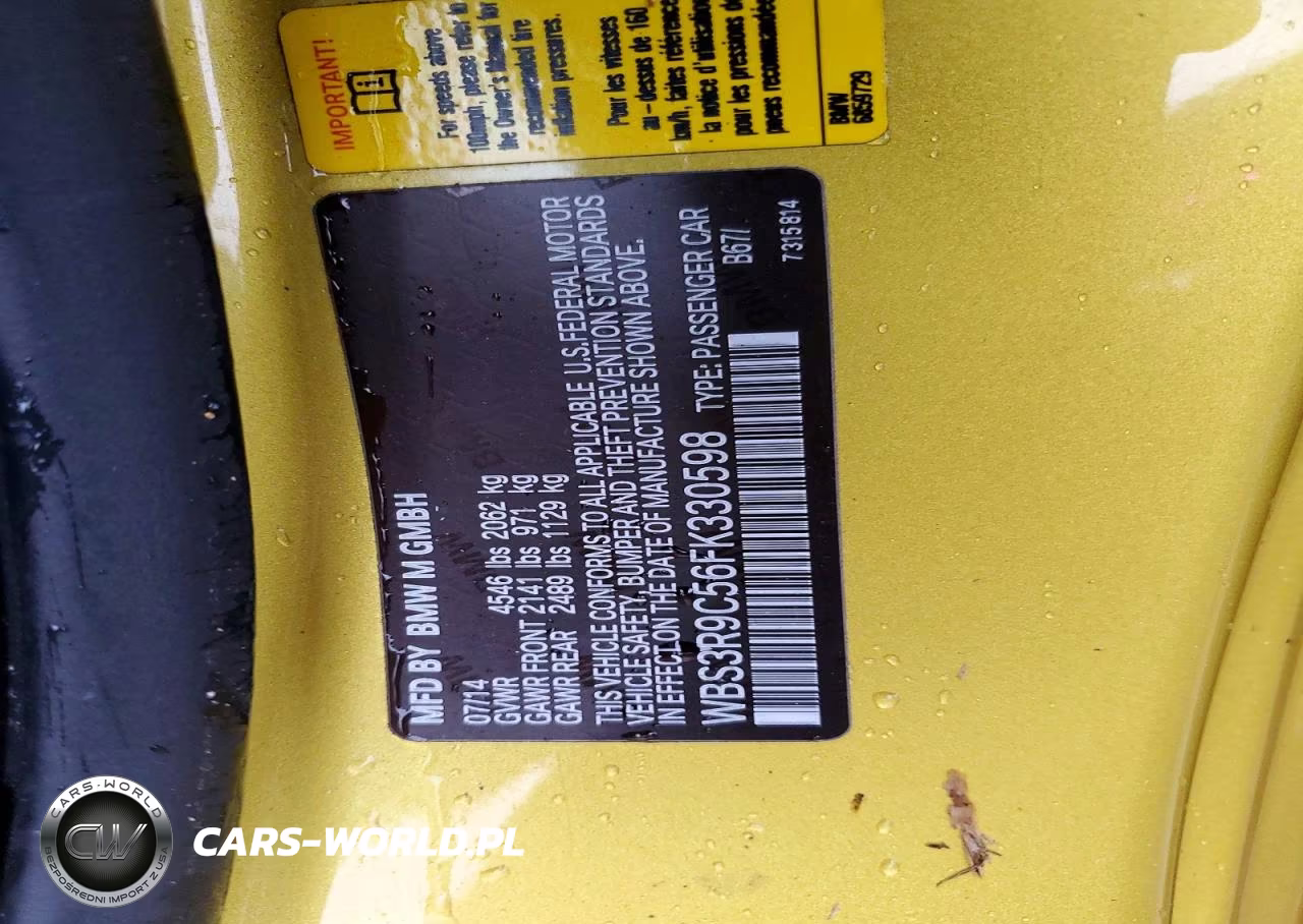 2015 BMW M4 VIN:WBS3R9C56FK330598 - 12