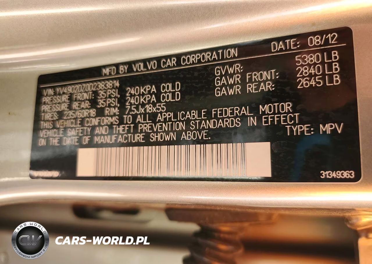 2013 Volvo Xc60 T6 VIN:YV4902DZ0D2383814 - 14
