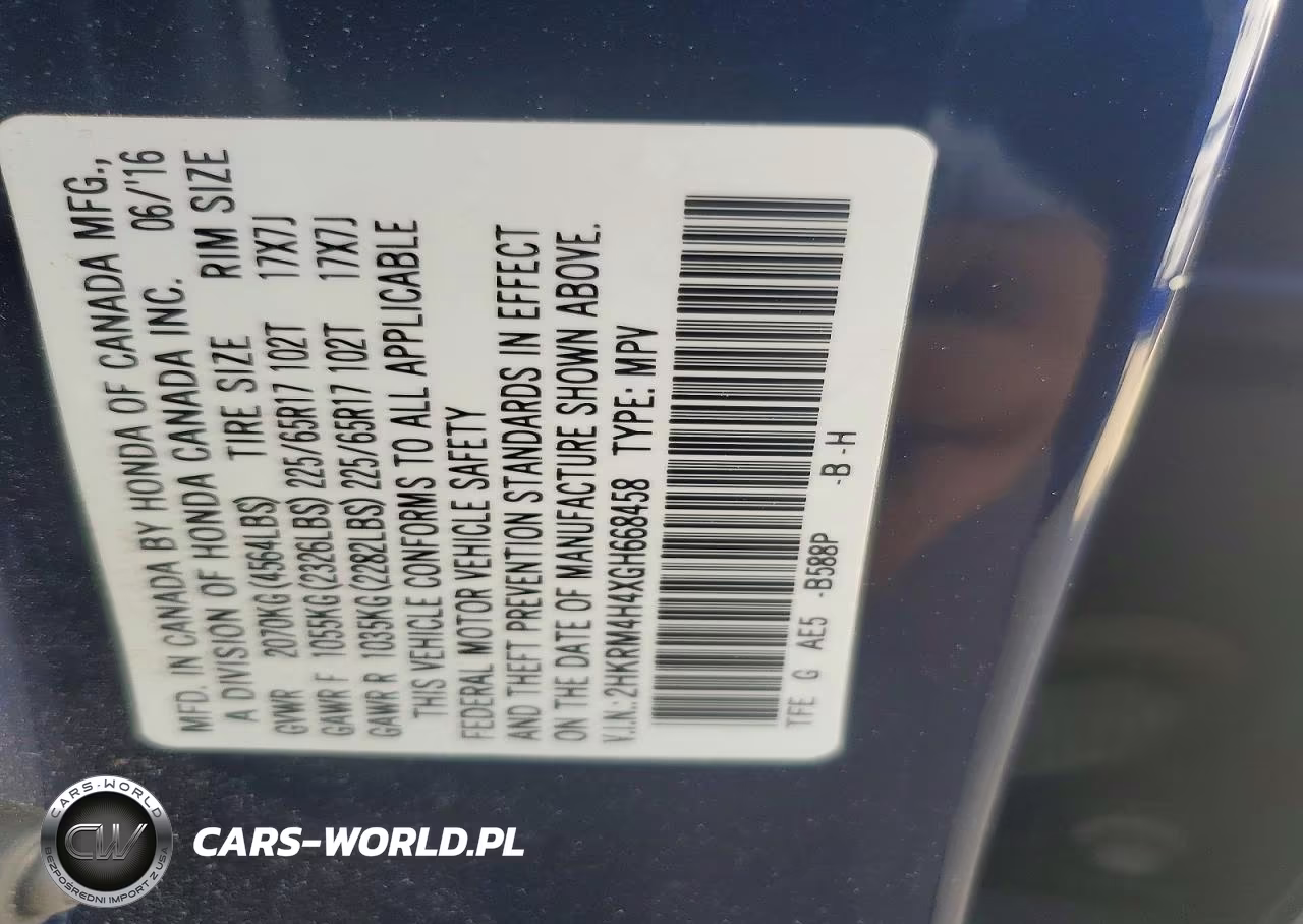 2016 Honda Cr-V Se VIN:2HKRM4H4XGH668458 - 13