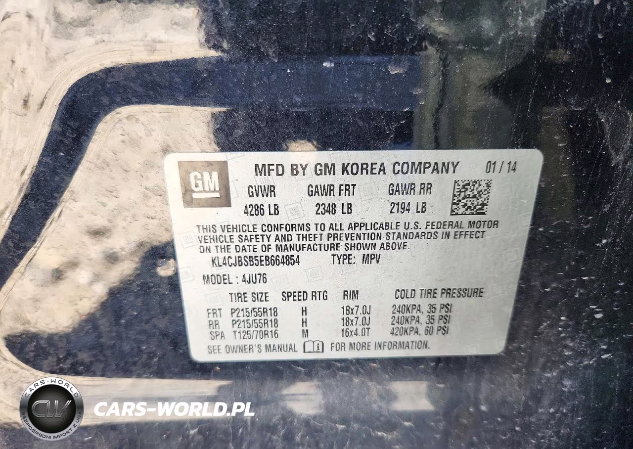 2014 Buick Encore Convenience VIN:KL4CJBSB5EB664854 - 12