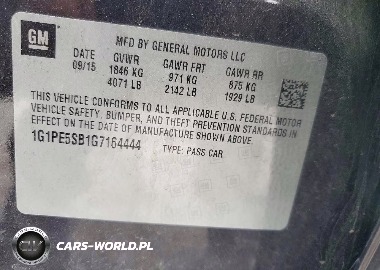 2016 Chevrolet Cruze Limited Lt VIN:1G1PE5SB1G7164444 - 12