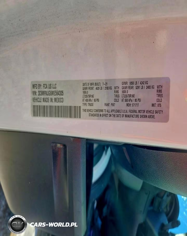 2021 Ram Promaster 3500 Delivery Van VIN:3C6MRVJG6ME564305 - 13