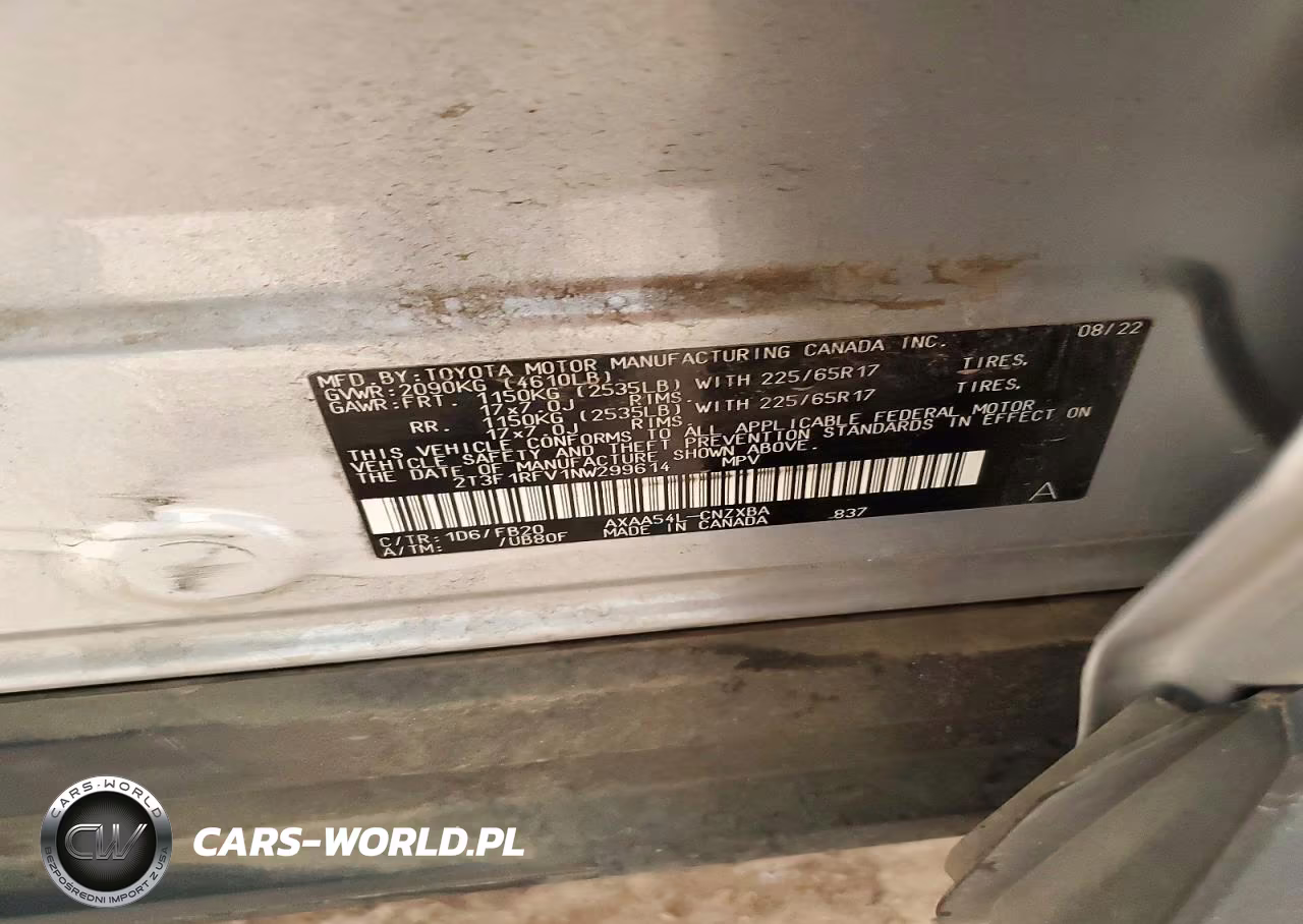 2022 Toyota Rav4 VIN:2T3F1RFV1NW299614 - 13