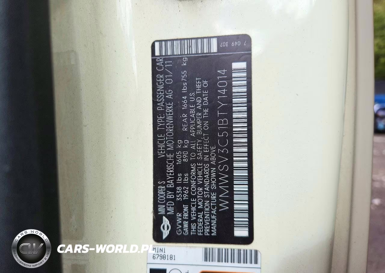 2011 Mini Cooper S VIN:WMWSV3C51BTY14014 - 12