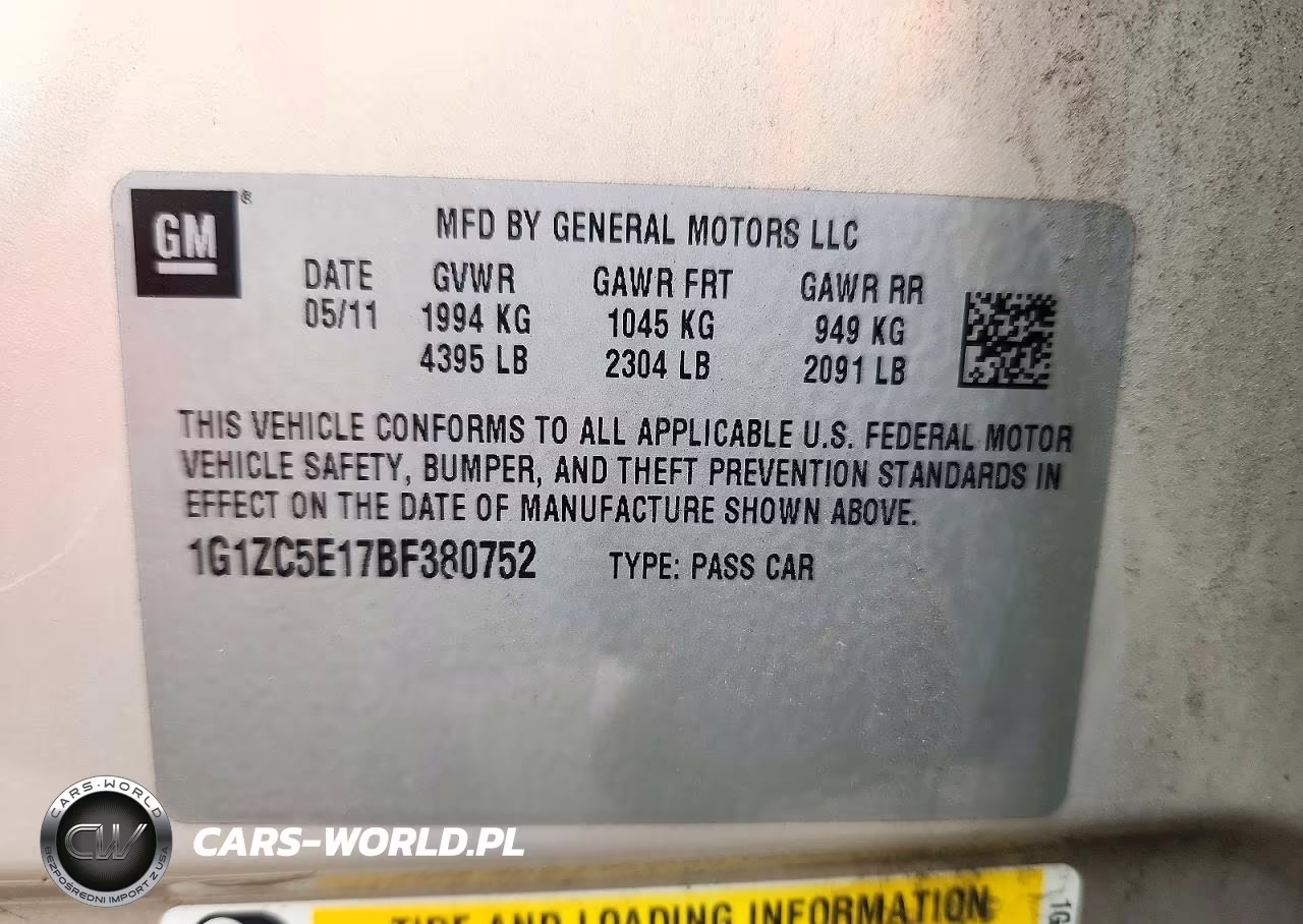 2011 Chevrolet Malibu 1Lt VIN:1G1ZC5E17BF380752 - 12