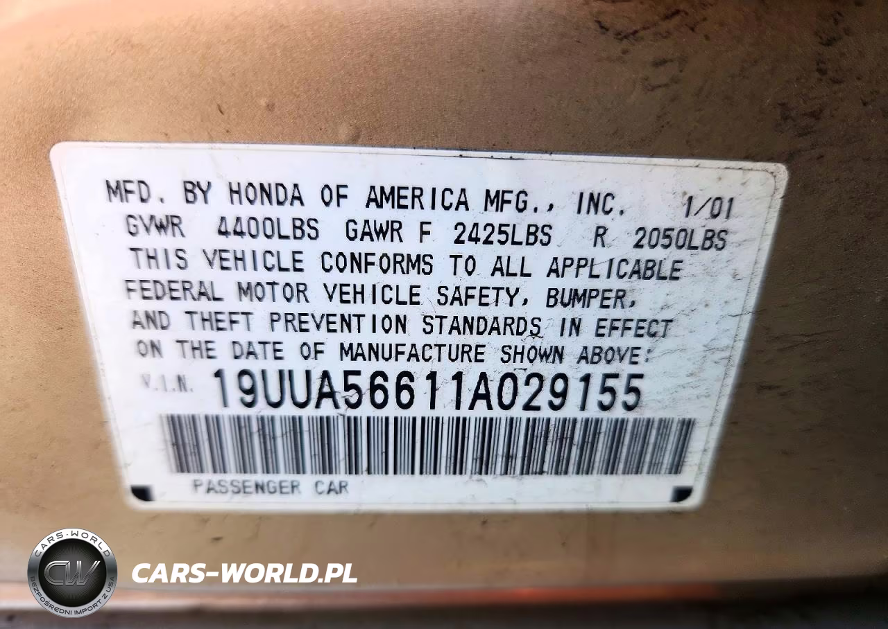 2001 Acura 3.2Tl VIN:19UUA56611A029155 - 12