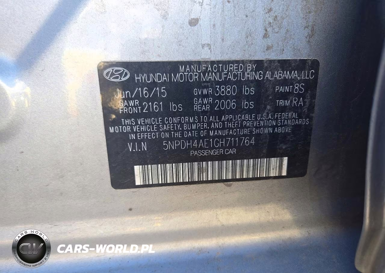 2016 Hyundai Elantra Se VIN:5NPDH4AE1GH711764 - 12