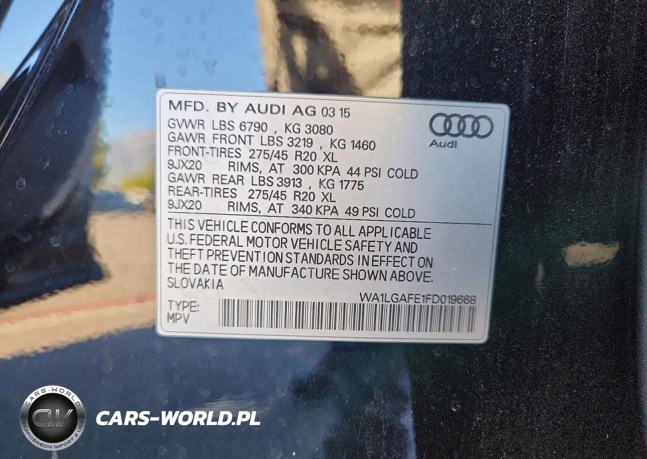 2015 Audi Q7 Premium Plus VIN:WA1LGAFE1FD019668 - 13