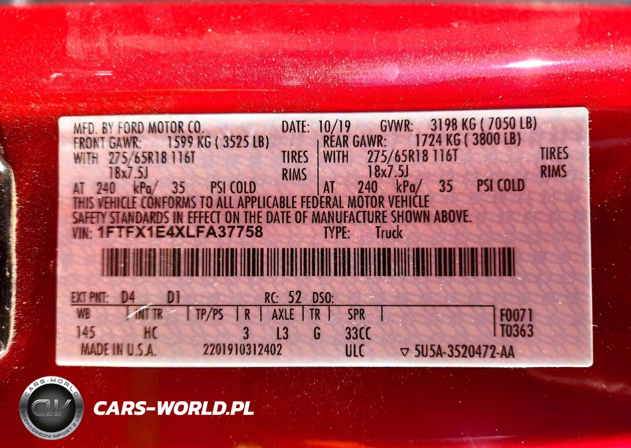 2020 Ford F150 Super Cab VIN:1FTFX1E4XLFA37758 - 12