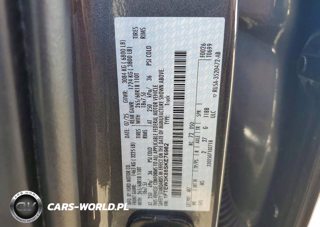 2025 Ford F150 Xlt VIN:1FTEW3K88SKE76982 - 12