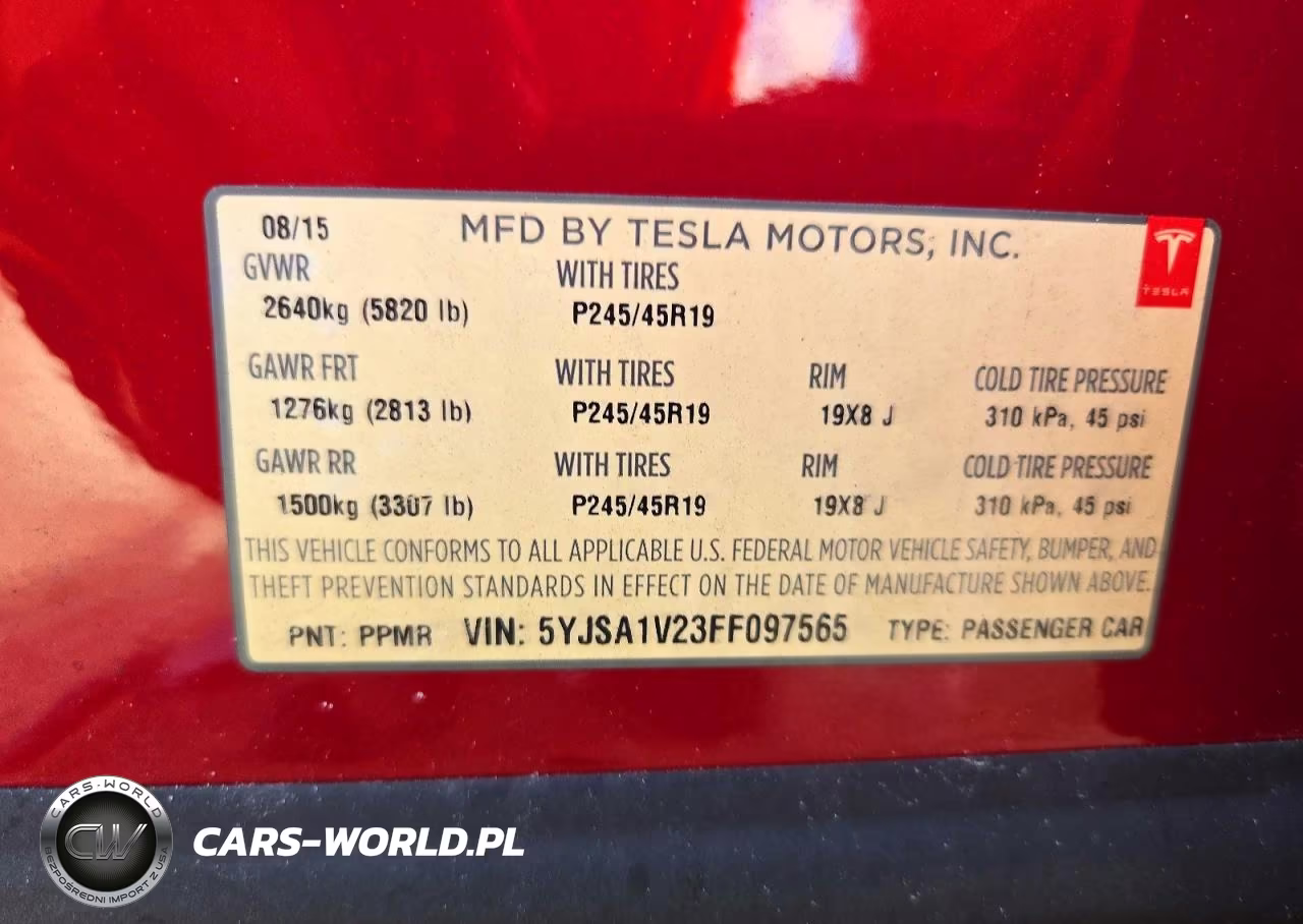 2015 Tesla Model S 90D VIN:5YJSA1V23FF097565 - 12