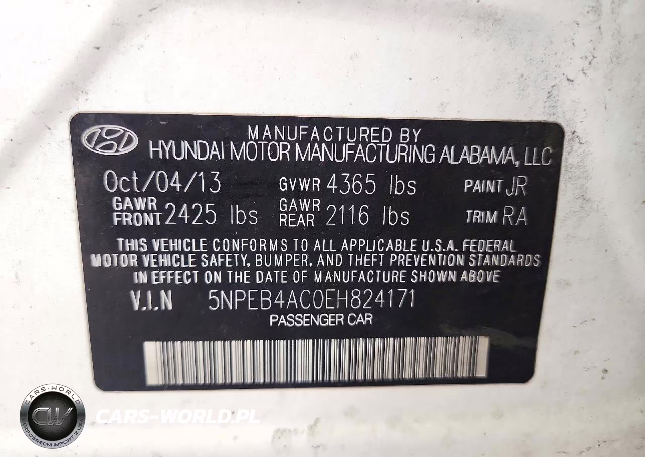 2014 Hyundai Sonata Gls VIN:5NPEB4AC0EH824171 - 12