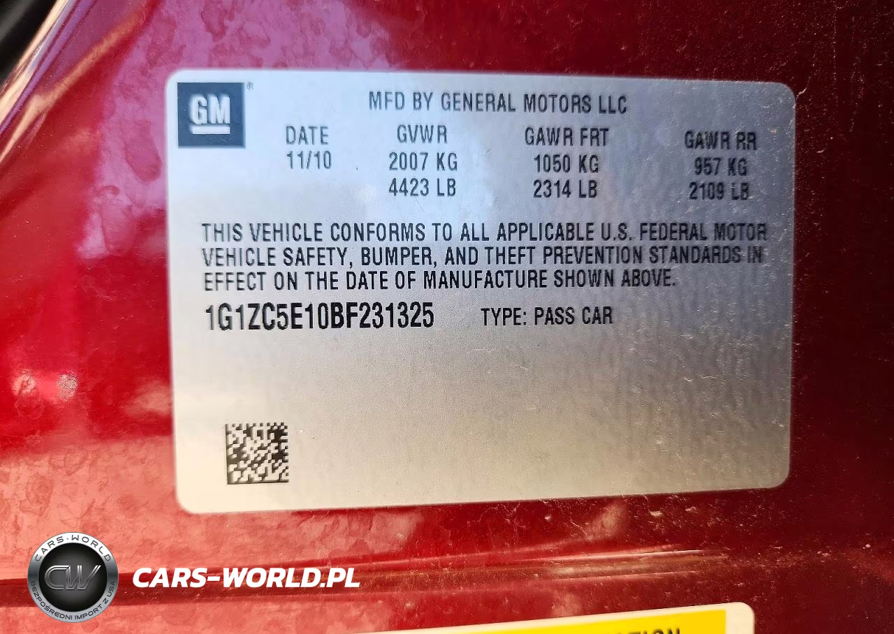 2011 Chevrolet Malibu 1Lt VIN:1G1ZC5E10BF231325 - 12