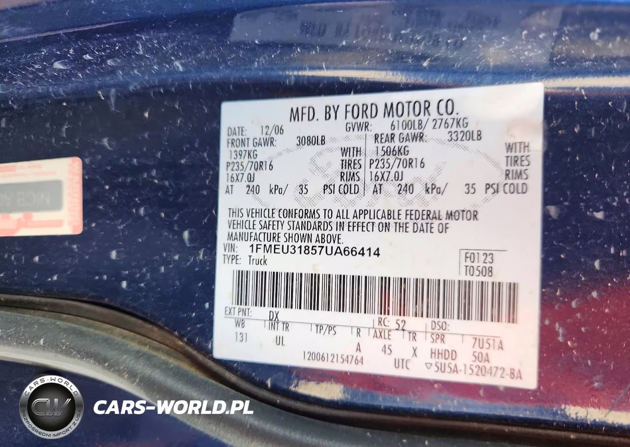 2007 Ford Explorer Sport Trac Xlt VIN:1FMEU31857UA66414 - 12