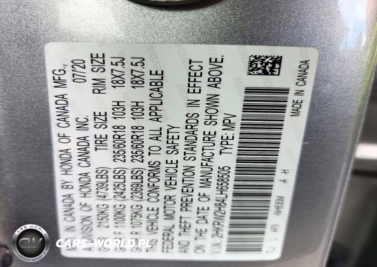 2020 Honda Cr-V Exl VIN:2HKRW2H84LH658505 - 14
