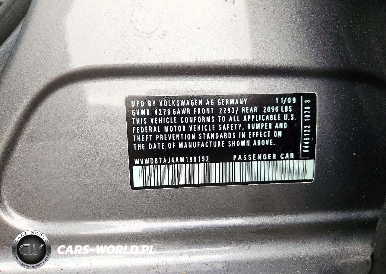 2010 Volkswagen Golf VIN:WVWDB7AJ4AW199192 - 12