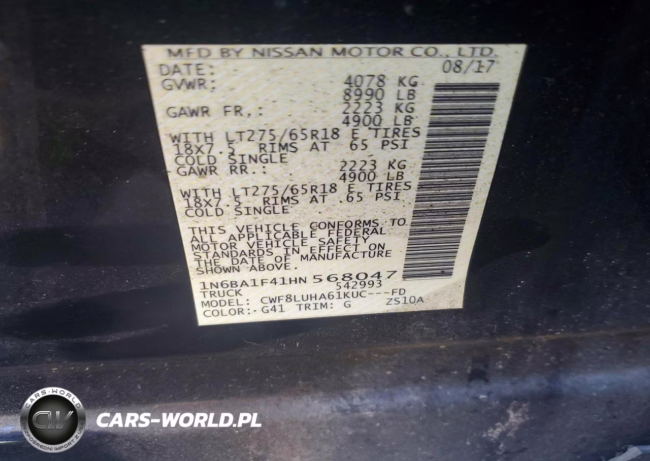 2017 Nissan Titan Xd Pro-4X VIN:1N6BA1F41HN568047 - 13