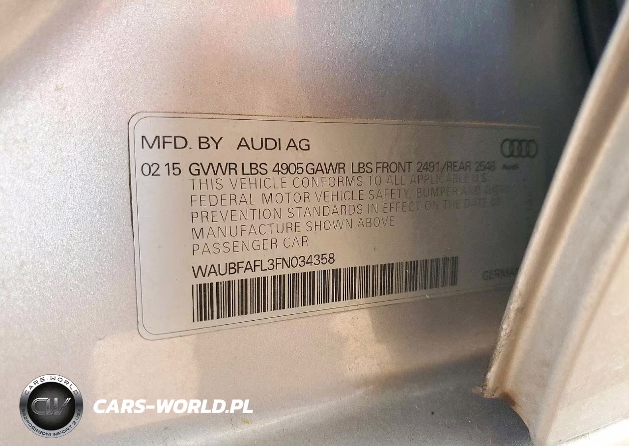 2015 Audi A4 Premium VIN:WAUBFAFL3FN034358 - 12
