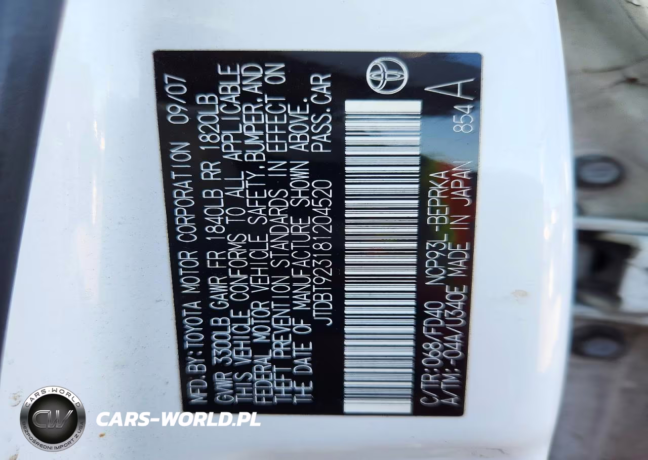 2008 Toyota Yaris Base VIN:JTDBT923181204520 - 12