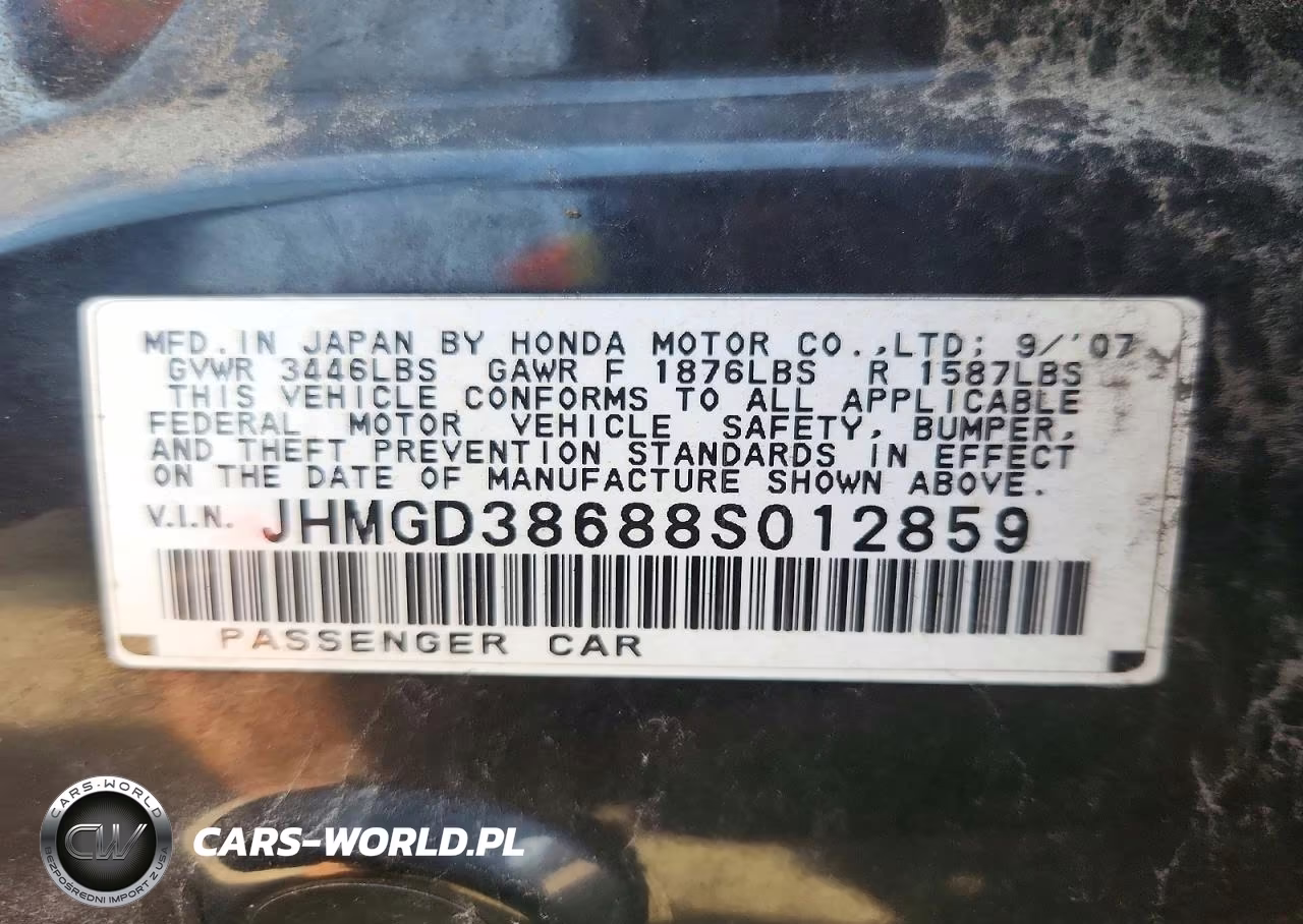 2008 Honda Fit Sport VIN:JHMGD38688S012859 - 12