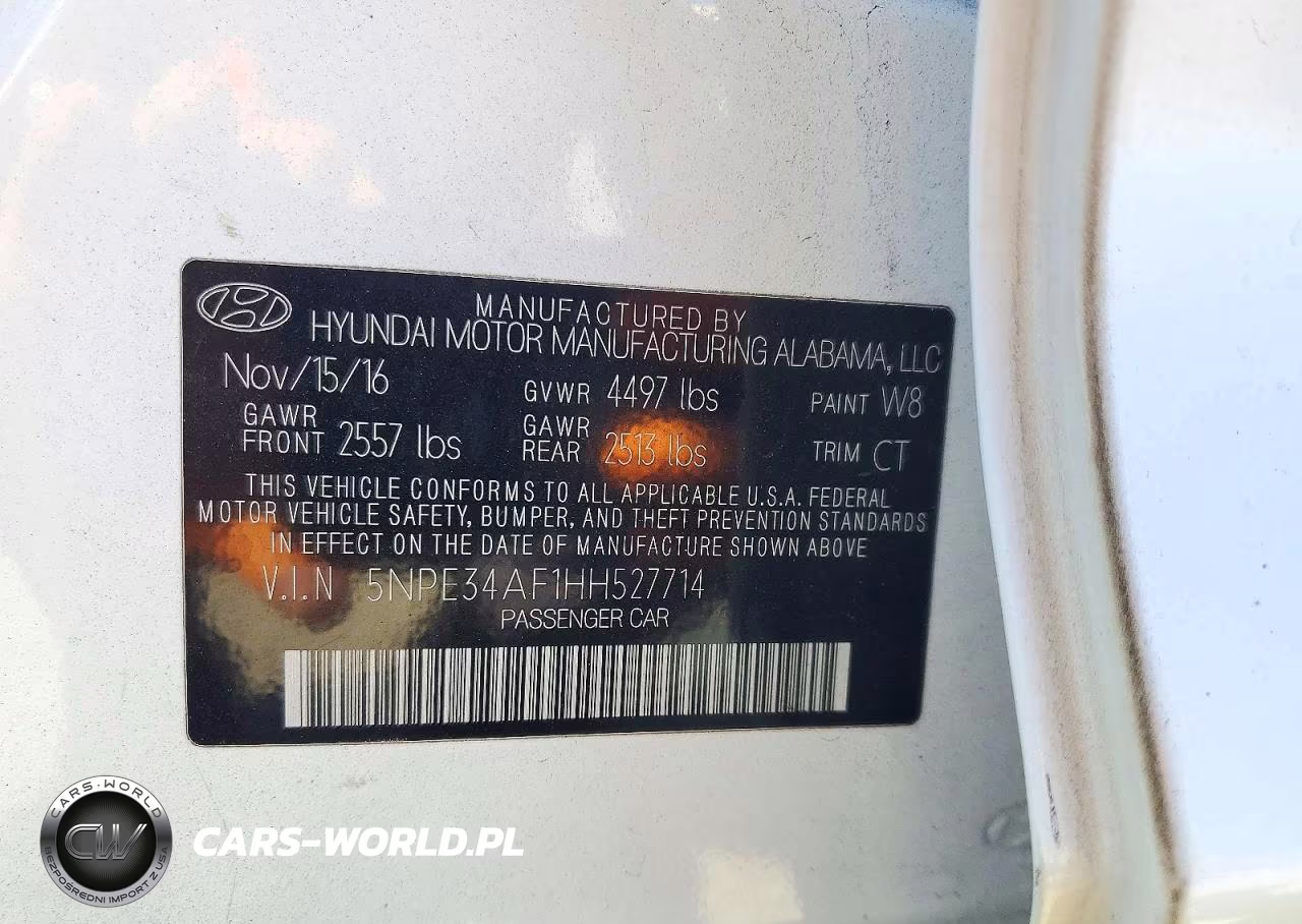 2017 Hyundai Sonata Sport VIN:5NPE34AF1HH527714 - 12