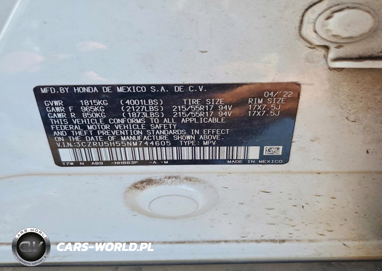 2022 Honda Hr-V Ex VIN:3CZRU5H55NM744605 - 13