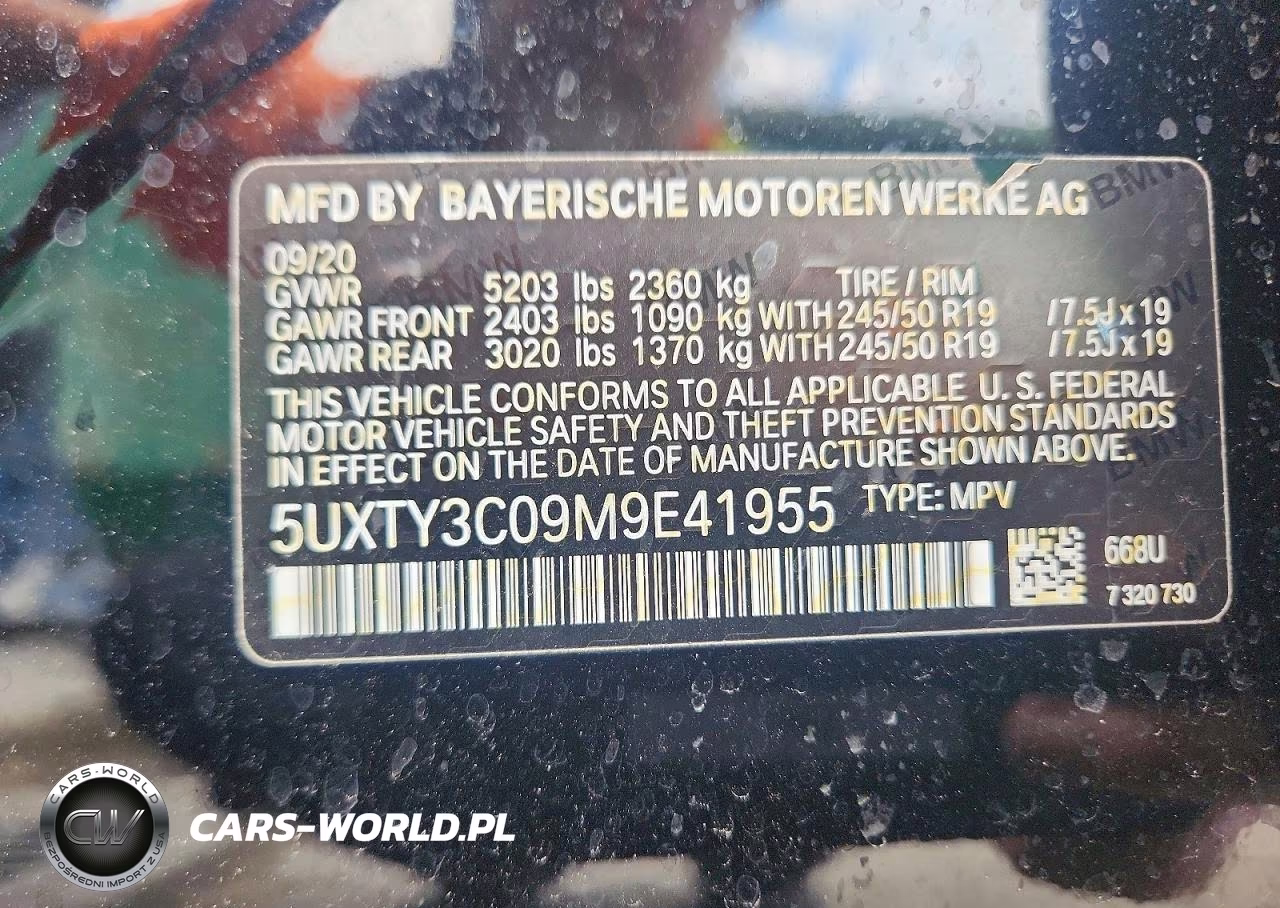 2021 BMW X3 Sdrive30I VIN:5UXTY3C09M9E41955 - 13