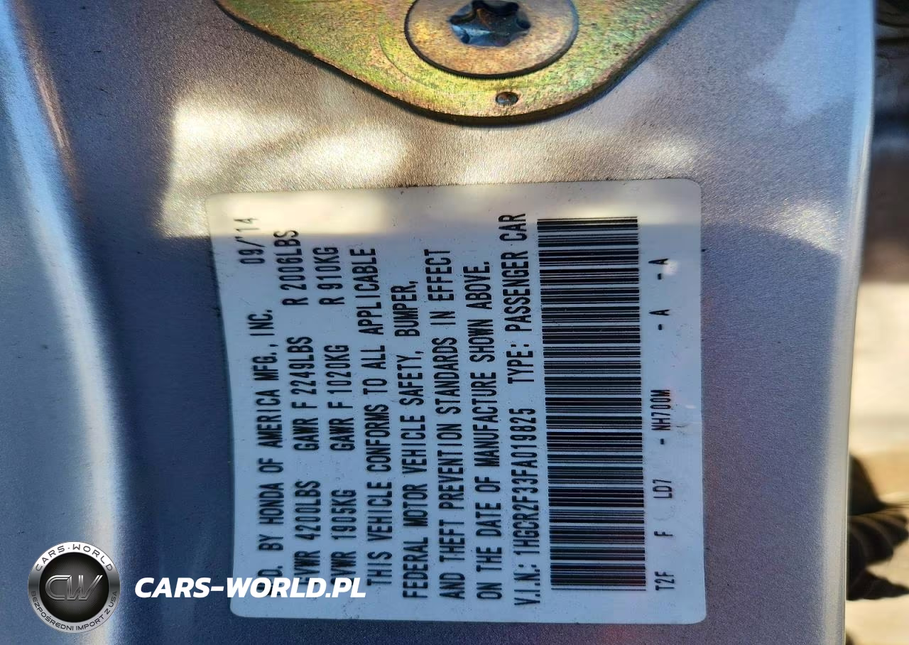 2015 Honda Accord Lx VIN:1HGCR2F33FA019825 - 12