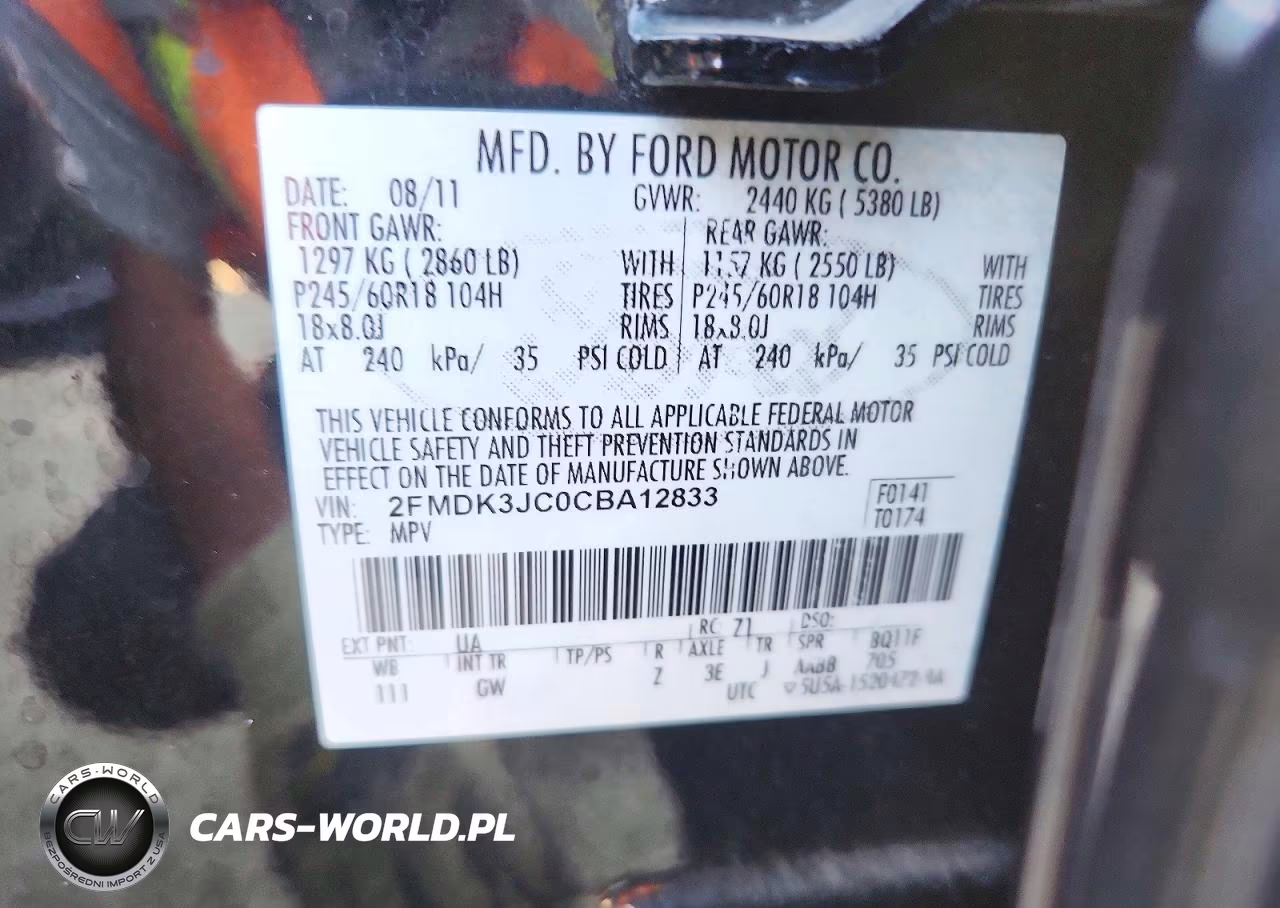 2012 Ford Edge Sel VIN:2FMDK3JC0CBA12833 - 13