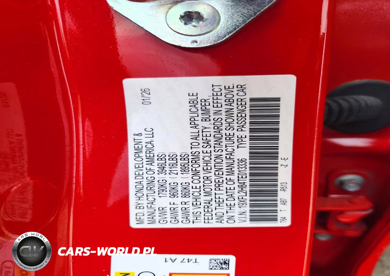 2026 Honda Civic Sport VIN:19XFL2H84TE013336 - 12