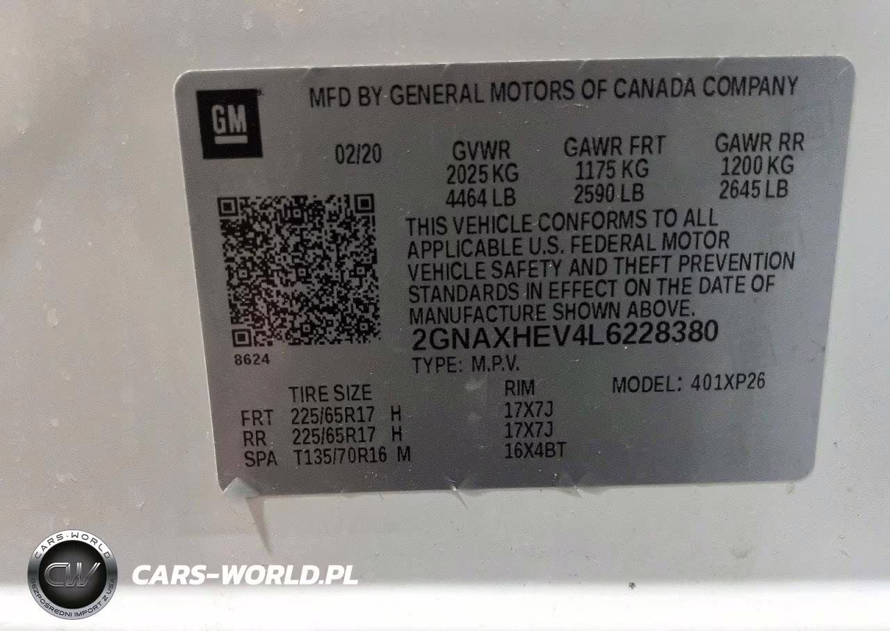 2020 Chevrolet Equinox Ls VIN:2GNAXHEV4L6228380 - 13