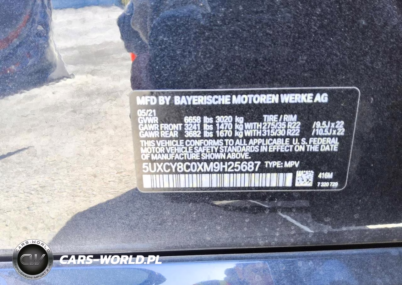 2021 BMW X6 M50I VIN:5UXCY8C0XM9H25687 - 13