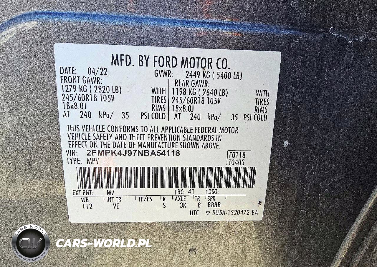 2022 Ford Edge Sel VIN:2FMPK4J97NBA54118 - 13