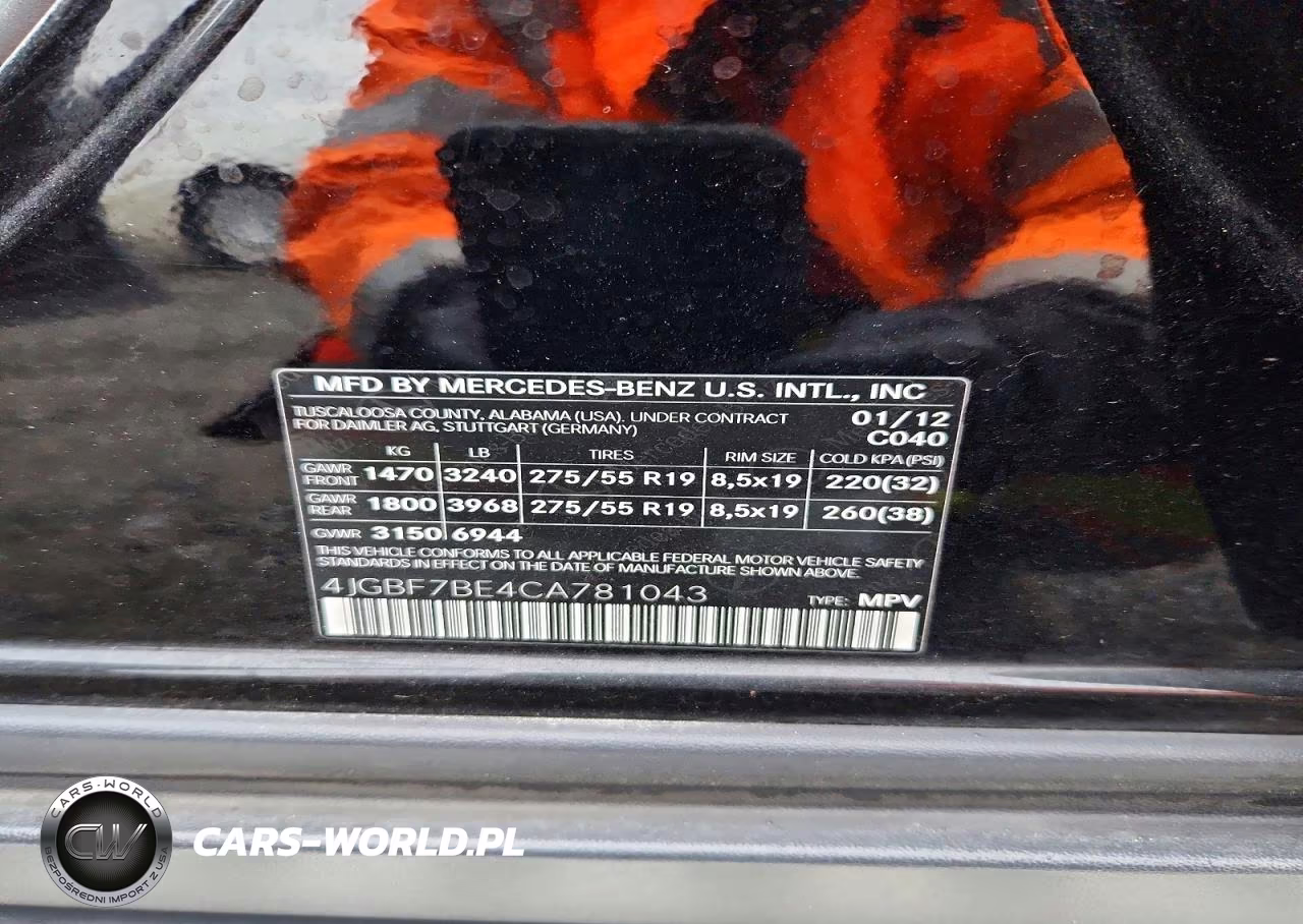 2012 Mercedes-Benz Gl 450 4Matic VIN:4JGBF7BE4CA781043 - 13