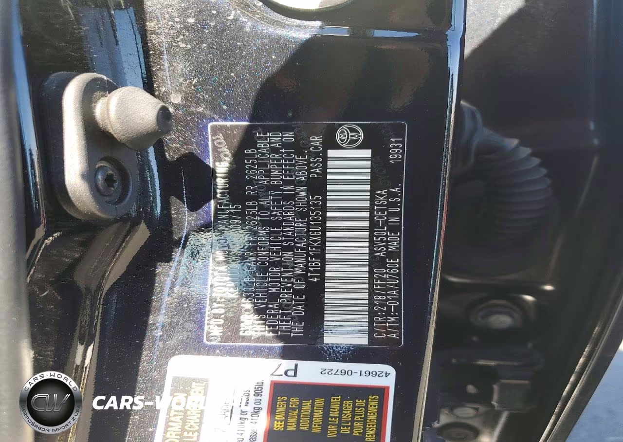 2016 Toyota Camry Se VIN:4T1BF1FKXGU135135 - 12