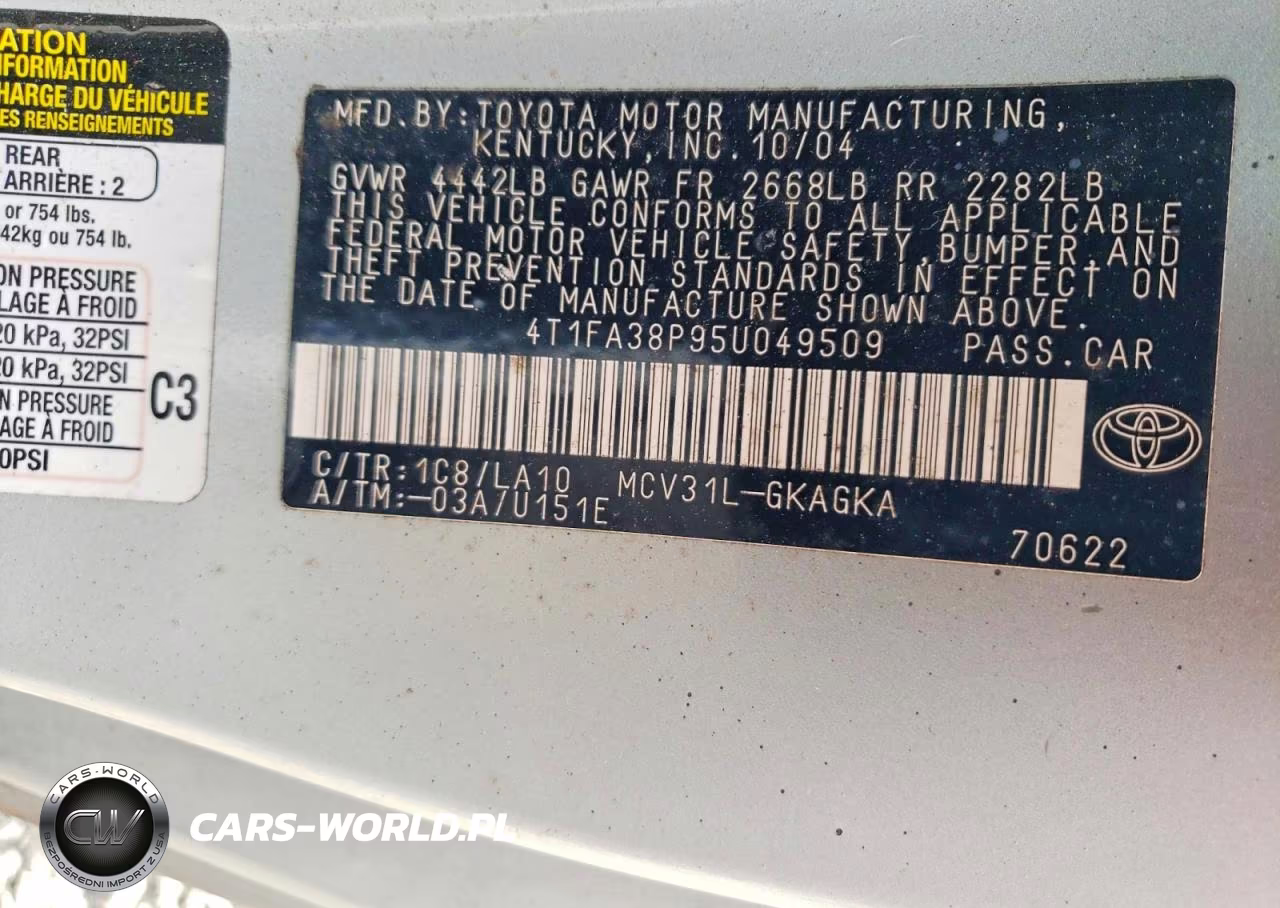 2005 Toyota Camry Solara Se VIN:4T1FA38P95U049509 - 12