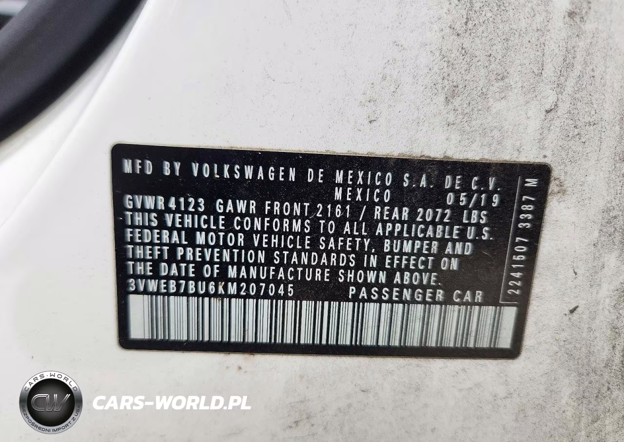 2019 Volkswagen Jetta Sel VIN:3VWEB7BU6KM207045 - 12
