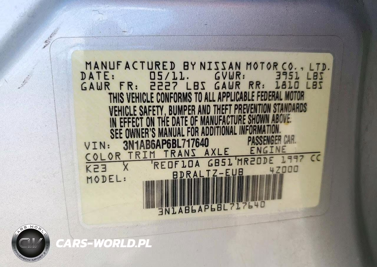 2011 Nissan Sentra 2.0 VIN:3N1AB6AP6BL717640 - 13