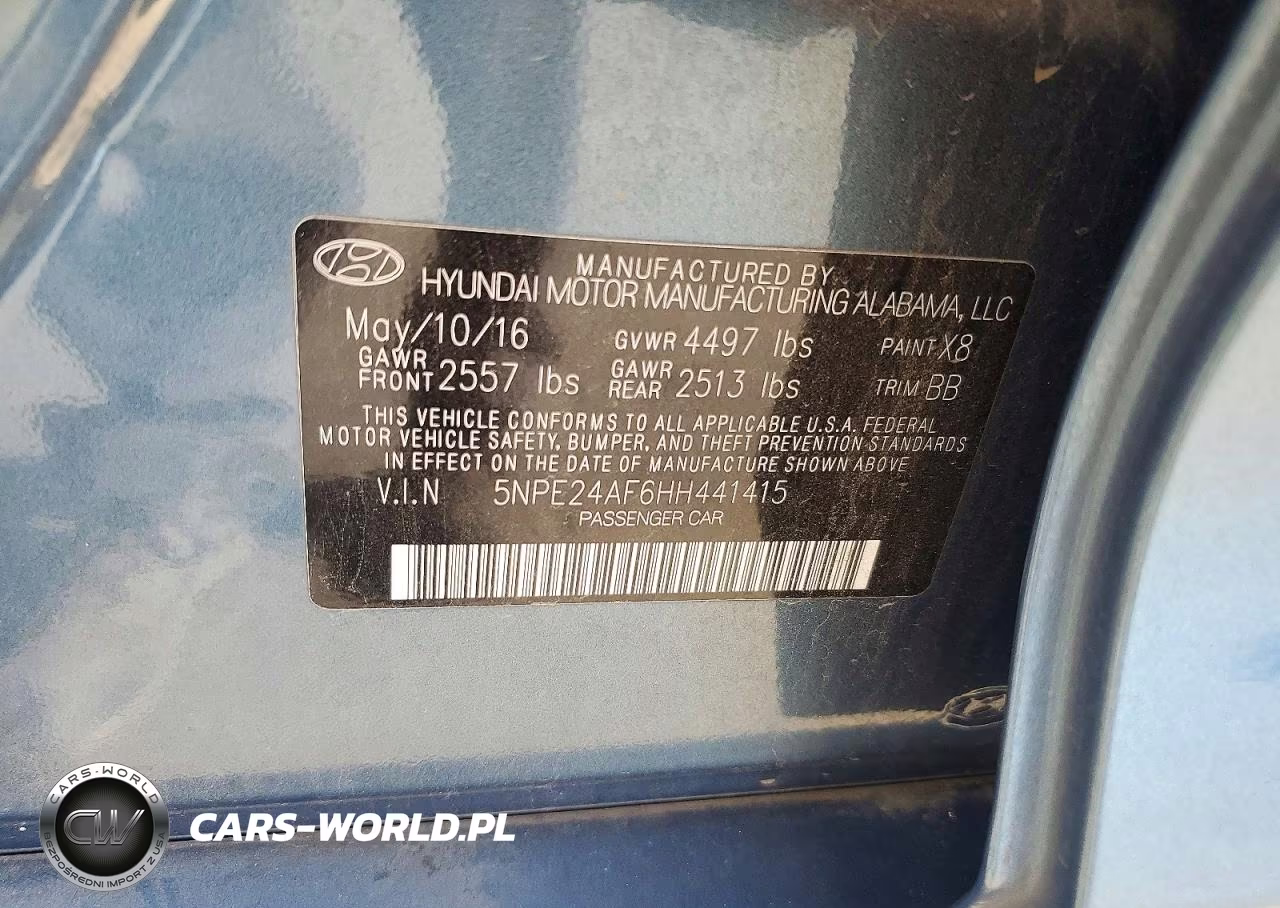 2017 Hyundai Sonata Se VIN:5NPE24AF6HH441415 - 12
