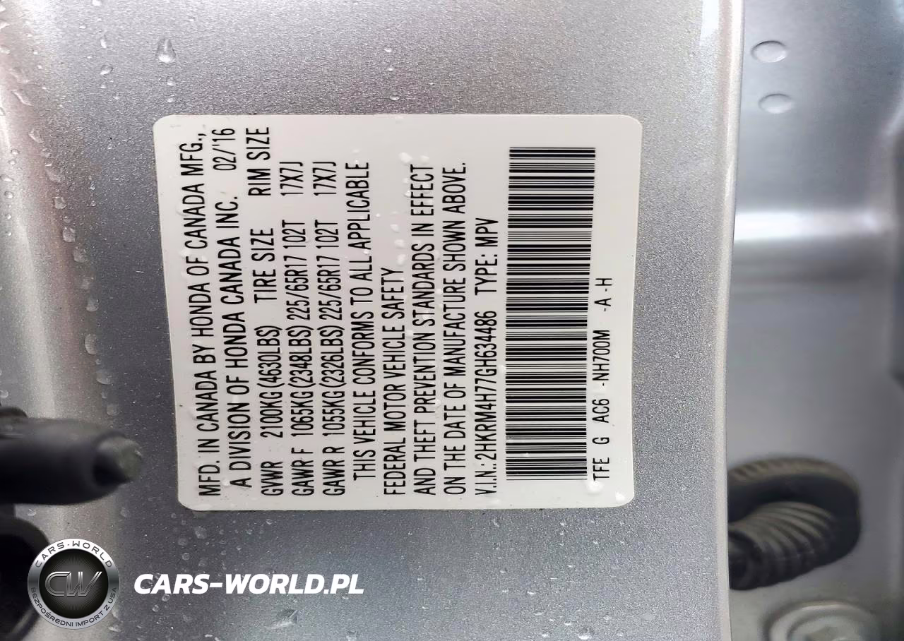 2016 Honda Cr-V Exl VIN:2HKRM4H77GH634486 - 13
