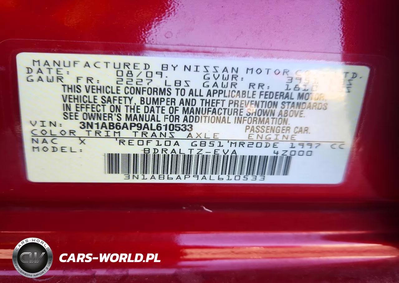 2010 Nissan Sentra 2.0 VIN:3N1AB6AP9AL610533 - 12